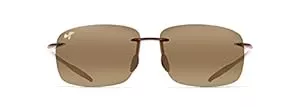Maui Jim Sonnenbrillen & Zubehör Maui Jim Breakwall Rimless Sunglasses In Gloss Black Polarised 422-02 63 Breakwall