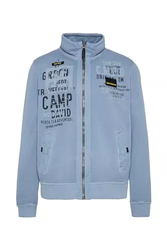 Camp David Jacken Camp David Herren Sweatjacke mit Logo Prints und Stickereien