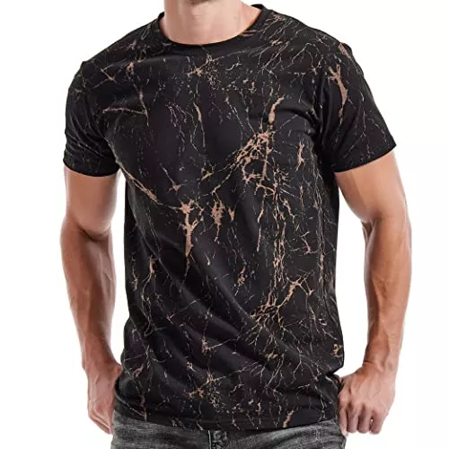 RONOMO T-Shirts RONOMO Herren Mode Krawatte Dye T-Shirt Casual Print T-Shirt Graffiti T-Shirt