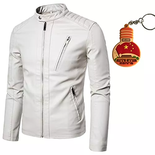 Hwalleum Jacken Hwalleum Herren Klassische kurze Jacke aus Kunstleder, Herren, modisch, Jacke aus PU-Leder, Bomberjacke, Flieger, Motorrad, Jacke, Reißverschluss, warm, Herren, lässig, Kunstleder, Bikerjacke,