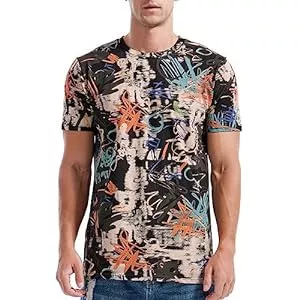 RONOMO T-Shirts RONOMO Herren Mode Krawatte Dye T-Shirt Casual Print T-Shirt Graffiti T-Shirt