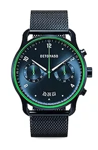 DeTomaso Uhren DeTomaso SORPASSO Velocita Blau Grün Herren-Armbanduhr Analog Quarz Mesh Milanese