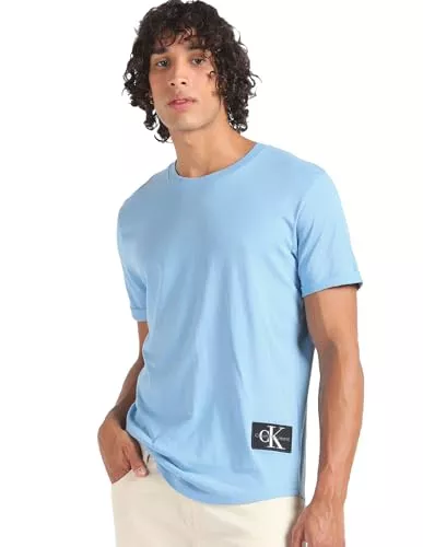 Calvin Klein Jeans T-Shirts Calvin Klein Jeans Herren T-Shirt Kurzarm Badge Turn Up Sleeve Rundhalsausschnitt