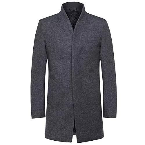 YOUTHUP Mäntel YOUTHUP Herren Wintermantel Slim Fit Wollmantel Eleganter Dicker Trenchcoat Gepolsterter Lässiger Peacoat