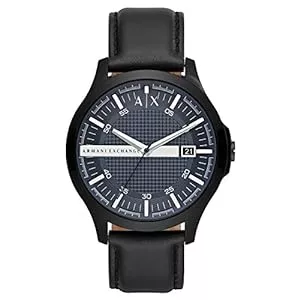 Emporio Armani Uhren Armani Exchange Herren Drei-Zeiger-Datum, Schwarz-Ton-Edelstahl-Uhr, AX2411