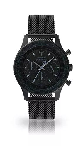 DeTomaso Uhren DeTomaso Firenze Herren-Armbanduhr Chronograph Analog Quarz schwarzes Milanaise Mesh Armband schwarzes Zifferblatt DT1068-A-847