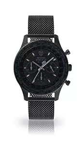 DeTomaso Uhren DeTomaso Firenze Herren-Armbanduhr Chronograph Analog Quarz schwarzes Milanaise Mesh Armband schwarzes Zifferblatt DT1068-A-847
