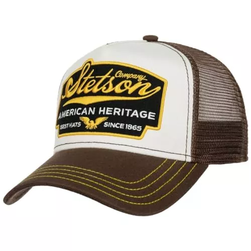 Stetson Hüte & Mützen Stetson American Heritage Trucker Cap One Size 56-61 cm - Basecap im amerikanischen Stil - Snapback Cap mit luftigem Netzeinsatz - Meshcap Sommer/Winter - Baseballcap Braun