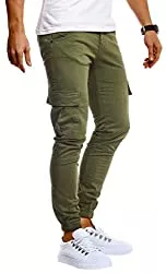 Leif Nelson Jeans Leif Nelson Herren Jeans Chino Cargo Hose Stretch Jeanshosen Jogger Chinohose Freizeithose Stretch Slim Fit