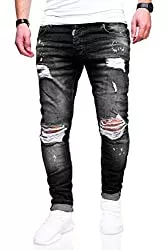 behype. Jeans behype. Herren Destroyed Stretch Jeans-Hose Used Slim-Fit