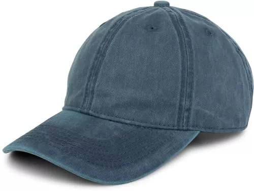 styleBREAKER Hüte & Mützen styleBREAKER Unisex 6-Panel Vintage Cap Einfarbig in Washed Optik, Basecap, Baseball Cap, Metallschnalle verstellbar 04023054, Farbe:Jeansblau
