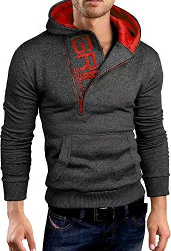 Grin&amp;Bear Kapuzenpullover Grin&amp;Bear Slim fit Halfzip Jacke Kapuze Hoodie Sweatshirt Kapuzenpullover