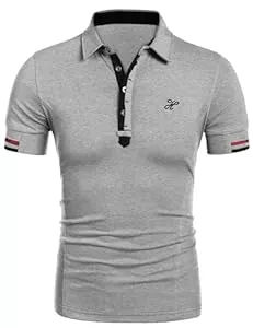 COOFANDY Poloshirts COOFANDY Poloshirt für Herren Kurzarm Stickerei Männer T-Shirt Polo Shirt leichtes Sommer Hemd Alpha Polohemd Golf Shirts