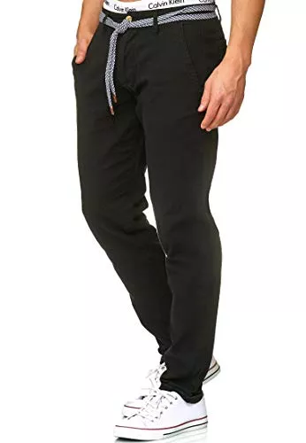 Indicode Hosen Indicode Herren Bryne Stoffhose aus Baumwolle & Leinen | Herrenhose Freizeithose Männer