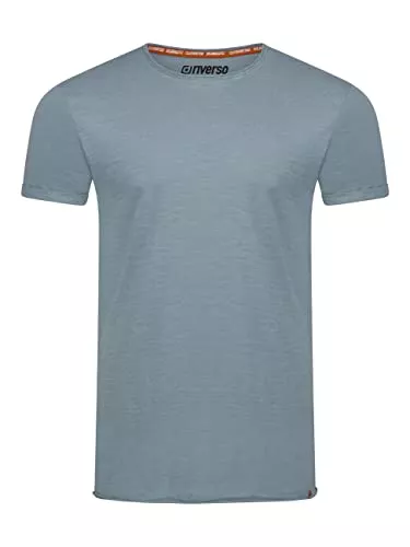 riverso T-Shirts riverso Herren Basic T-Shirt RIVLenny Rundhals Tee Regular Fit Kurzarm Einfarbig Flammgarn dünne Ware 100% Baumwolle Schwarz Weiß Grau Blau Grün S M L XL XXL 3XL 4XL 5XL
