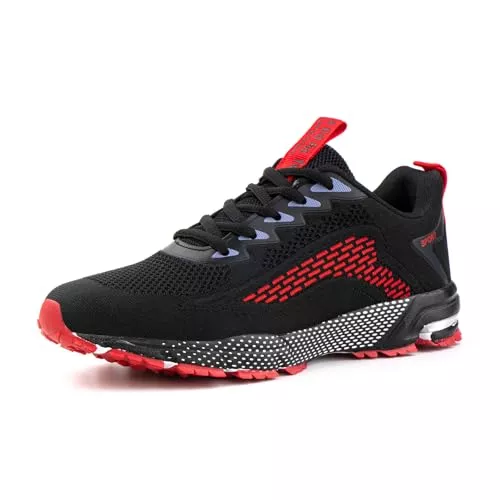 Hitmars Sneaker & Sportschuhe Hitmars Turnschuhe Herren Laufschuhe Herren Leicht Sneaker Sportschuhe Schwarz Blau Rot EU36-48