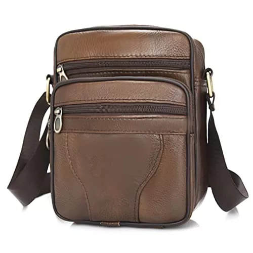 SPAHER Taschen & Rucksäcke SPAHER Herren Tasche Leder Umhängetaschen Herren Handtaschen Ledertasche Herren Klein Leder Handgelenktasche Messenger Tasche Herren schultertasche Geschenk für Männer