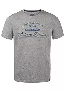 b BLEND T-Shirts Blend BHPillo Herren T-Shirt Kurzarm Shirt mit Print und Rundhalsausschnitt