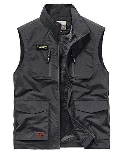 MeiLayM Westen MeiLayM Herren Outdoor Weste mit Vielen Taschen Ärmellose Anglerweste Leicht Atmungsaktiv Ärmellose Jacke Jagd Fotografie Camping Sommer Multifunktionsweste Nylon Angeln Weste