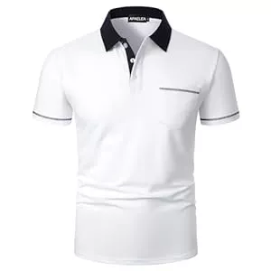 APAELEA Poloshirts APAELEA Herren Poloshirt Kurzarm Basic Button T-Shirt mit Tasche