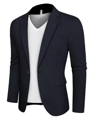 PaulJones Blazer PaulJones Sakkos für Herren Sportlich Herren Blazer Business mit EIN Knopf Regular Fit