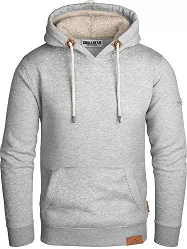 Grin&amp;Bear Kapuzenpullover Grin&amp;Bear Herren Kontrast Kapuzenpullover Kapuzenjacke Hoodie mit Teddy Fleece Kapuze