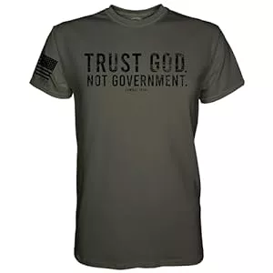 Combat Iron T-Shirts Combat Iron Trust God Not Government Herren Grafik Kurzarm T-Shirt – Athletic Fit Tees Herren
