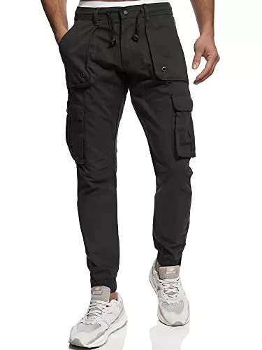 Indicode Hosen Indicode Herren Leonard Cargohose aus Baumwoll-Mix mit 5 Taschen | Cargo Hose f. Männer