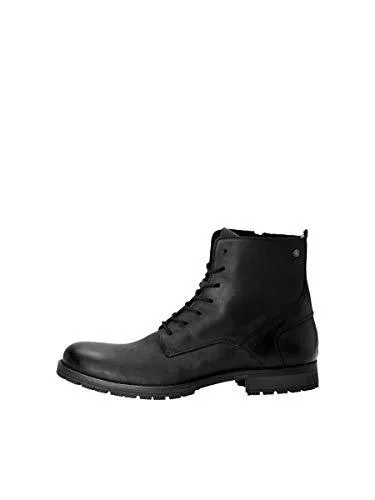 JACK &amp; JONES Stiefel JACK &amp; JONES Herren Jfworca Leather Anthracite 19 STS Chukka Boots