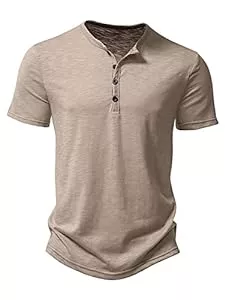 Abtel T-Shirts Abtel T Shirt Herren Henley-Ausschnitt T-Shirts Sommer Kurzarm Oberteile Einfarbig Tshirt Mode Pullover Basic T-Shirt Männer