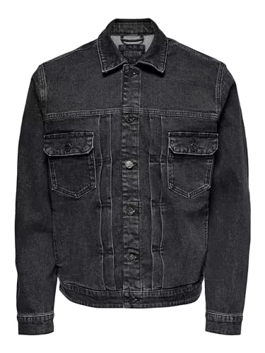 ONLY &amp; SONS Jacken O&amp;S Jeansjacke LED ZEPPELIN Denim Trucker Übergangsjacke Langarm Blouson Shacket ONSBART
