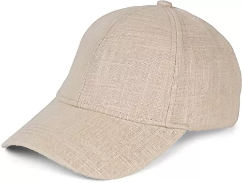 styleBREAKER Hüte & Mützen styleBREAKER Unisex Leinen Baseball Cap Einfarbig, 6-Panel Basecap, Metallschnalle verstellbar 04023089