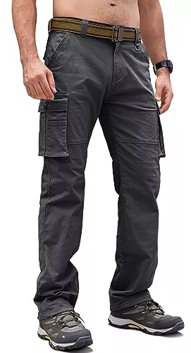 Cindeyar Hosen Cindeyar Cargohose Herren Relaxed Fit Baumwolle Wanderhose Herren Casual Arbeitshosen Männer Outdoor Militär Taktische Hosen mit Multi Taschen