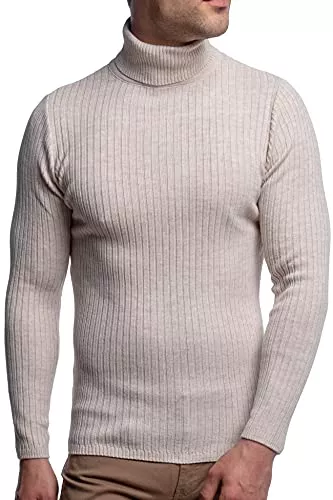 Karl´s People Pullover & Strickmode Karl´s People Herren Rollkragen-Pullover Herren Rolli • Rollkragenpullover für Herren mit Streifenmuster • Angenehmer Pullover Herren Langarm