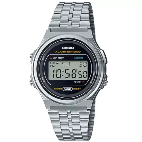 Casio Uhren Casio Collection Vintage Unisex Digital Uhr mit Edelstahl Armband