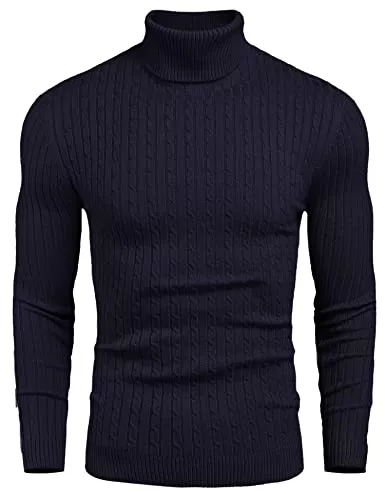 COOFANDY Pullover & Strickmode COOFANDY Herren Pullover Rollkragen Strickpullover Slim fit Winter Feinstrick Rollkragenpullover Pulli Sweater Männer