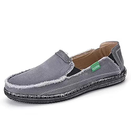 Xinghuanhua Flache Schuhe Xinghuanhua Herren Espadrilles Freizeitschuhe Canvas Slip-on Flache Erbsenschuhe Fahrschuhe Bootsdeckschuhe Müßiggänger Mokassin Leichte Atmungsaktiv Sneakers
