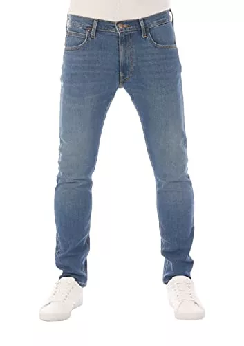 Lee Jeans Lee Herren Jeans Luke Slim Fit Hose Tapered Männer Jeanshose Baumwolle Denim Stretch Blau Schwarz Grau w30 w31 w32 w33 w34 w36 w38