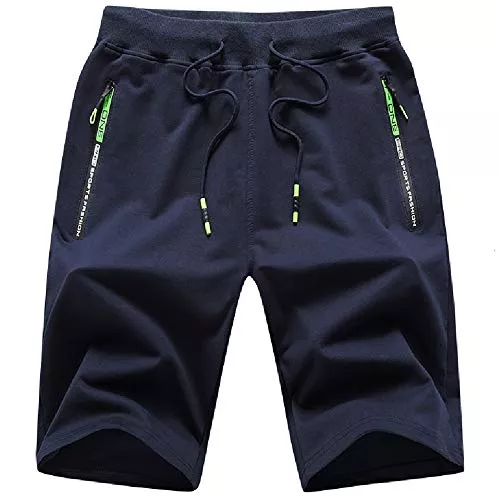JustSun Shorts JustSun Herren Shorts Kurze Sporthose Baumwolle Stretchstoff mit Reißverschluss