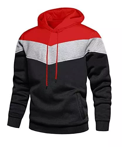KEFITEVD Kapuzenpullover KEFITEVD Kapuzenpullover Herren mit Streifen Kängurutasche Sport Hoody Lässig Sweatshirt Longsleeve Atmungsaktiv Freizeit Sweater
