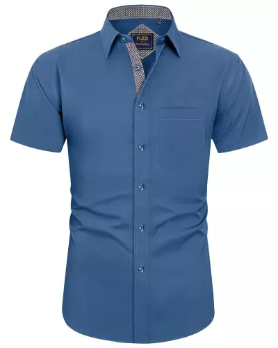 J.VER Hemden J.VER Herren Hemd Kurzarm Freizeithemd mit Tasche Regular fit Businesshemd Bügelleichte Oberteile Männer Modern