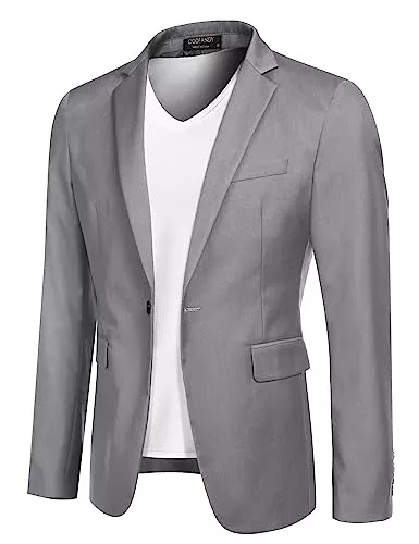 COOFANDY Blazer COOFANDY Herren Sportlich Freizeit Blazer Business Sakko Anzugjacke 1 Knöpfe Einfarbig Regular Fit