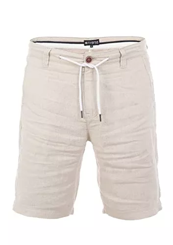 riverso Shorts riverso Leinen Shorts Herren Regular Fit RIVOliver Kurze Hose Bermuda Shorts Leinenhose Knielang Sommer Einfarbig Weiß Blau Navy Beige Schwarz Grün S M L XL XXL 3XL 4XL 5XL