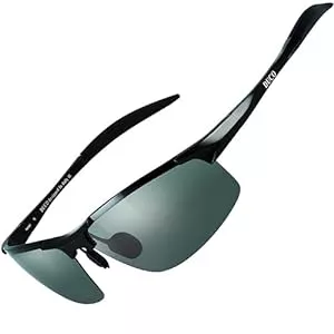 DUCO Sonnenbrillen & Zubehör DUCO Herren Sportbrille Polarisierte Sonnenbrille Fahrerbrille Ultraleichte Al-Mg Metallrahmen UV400-Schutz Männer Sonnenbrillen 8177S