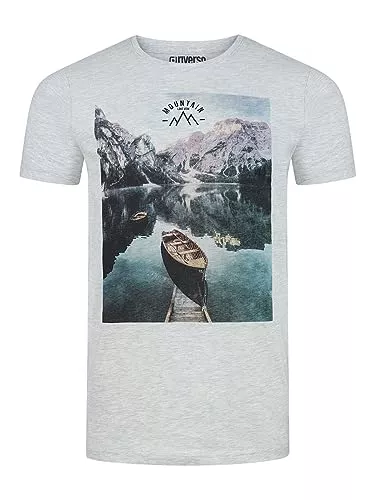riverso T-Shirts riverso Herren T-Shirt RIVLukas Fotodruck Rundhals O-Neck Kurzarm Shirt Regular Baumwolle Grün Blau Weiß Grau Gelb Türkis S M L XL XXL 3XL 4XL 5XL