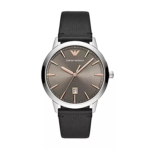 Emporio Armani Uhren Emporio Armani Herrenuhr mit drei Zeigern, Edelstahl, Gehäusegröße 43 mm