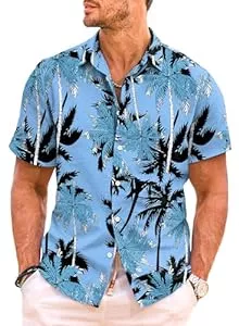 Meilicloth Hemden Meilicloth Hawaii Hemd Männer Funky Hawaiihemd Herren Kurzarm Lässig Button Down Baumwolle Hawaii-Print Diverse Farben