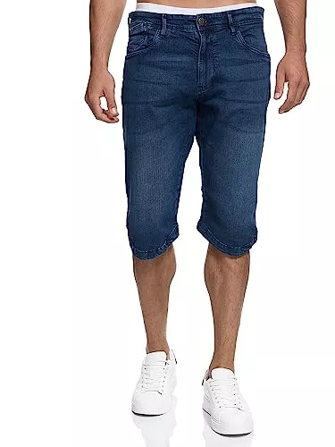 Indicode Shorts Indicode Herren Jaspar Jeans Shorts mit 5 Taschen | Herrenshorts Used Look für Männer