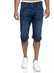 Indicode Shorts Indicode Herren Jaspar Jeans Shorts mit 5 Taschen | Herrenshorts Used Look für Männer