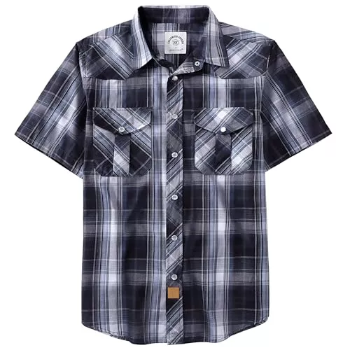 Dubinik Hemden Dubinik® Kurzarmhemd Herren Kariertes Western Hemd Herren Kurzarm Druckknöpfe Freizeithemden Cowboy Vintage Regular Fit